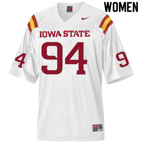 Women #94 Kyle Krezek Iowa State Cyclones College Football Jerseys Sale-White - Click Image to Close